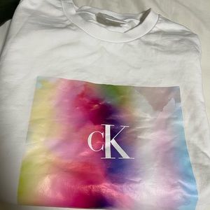 Calvin Klein rainbow tie dye crew neck sweater